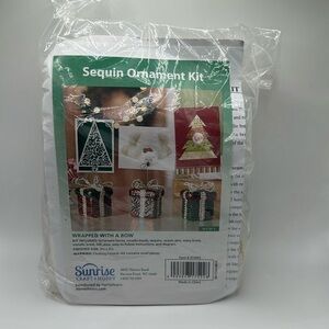 Sequin ornament Christmas kit wrapped with a bow